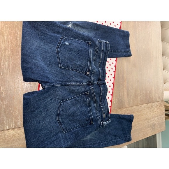 DL1961 Emma Legging Ankle Distressed Jeans Dark Wash Denim Size 31 - Picture 6 of 8